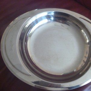BergHOFF 18/10 Polished Stainless Steel Designer Low Serving Bowl Plate Vintage